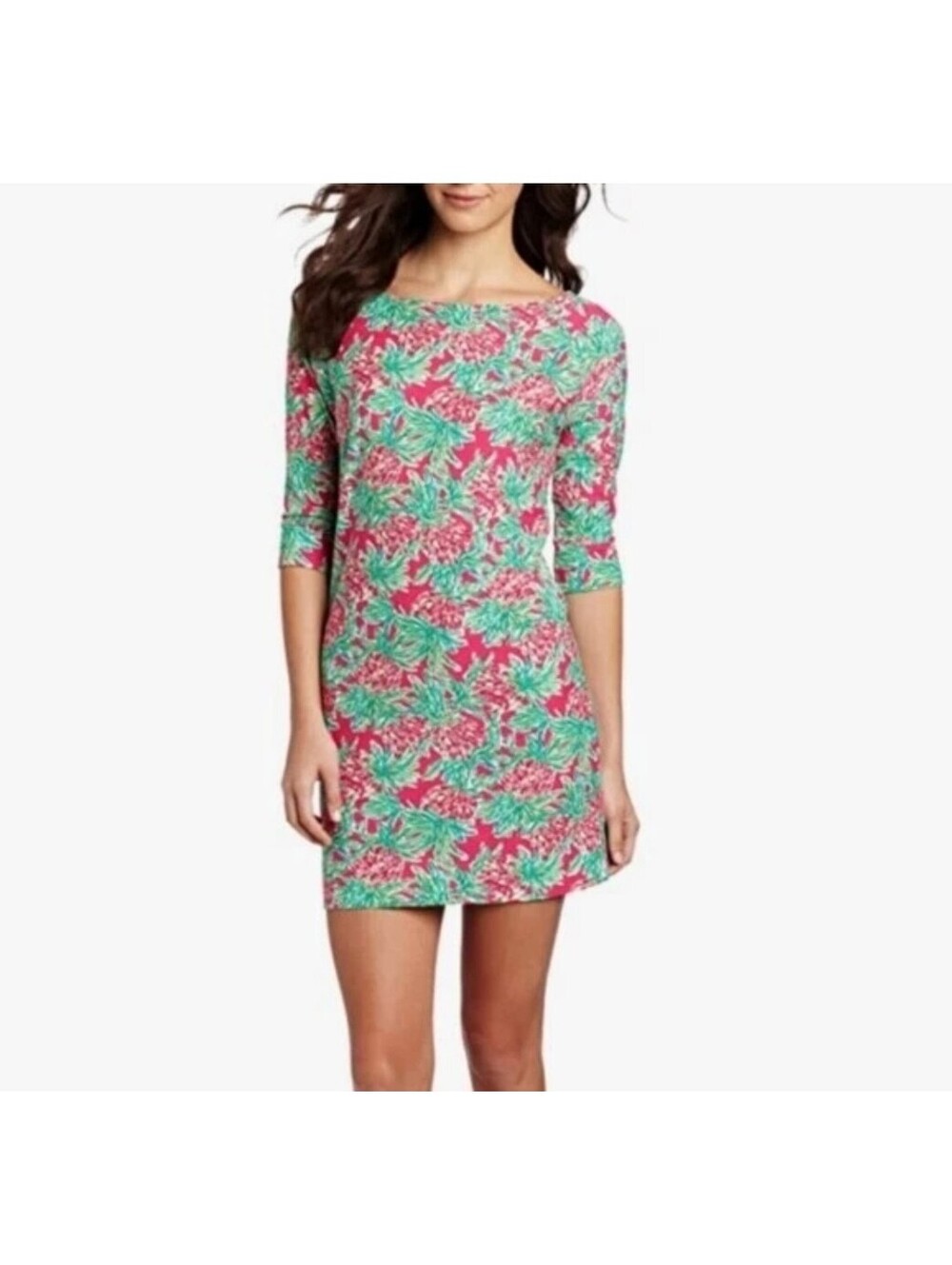 Lilly Pulitzer Cotton Dress Women's Sz M Spike the Punch Pineapple Cassie Tunic
